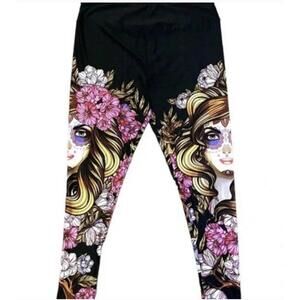 NEW LuLaRoe Day of The Dead Catrina Leggings Size Tall & Curvy2 TC2 (20-26)